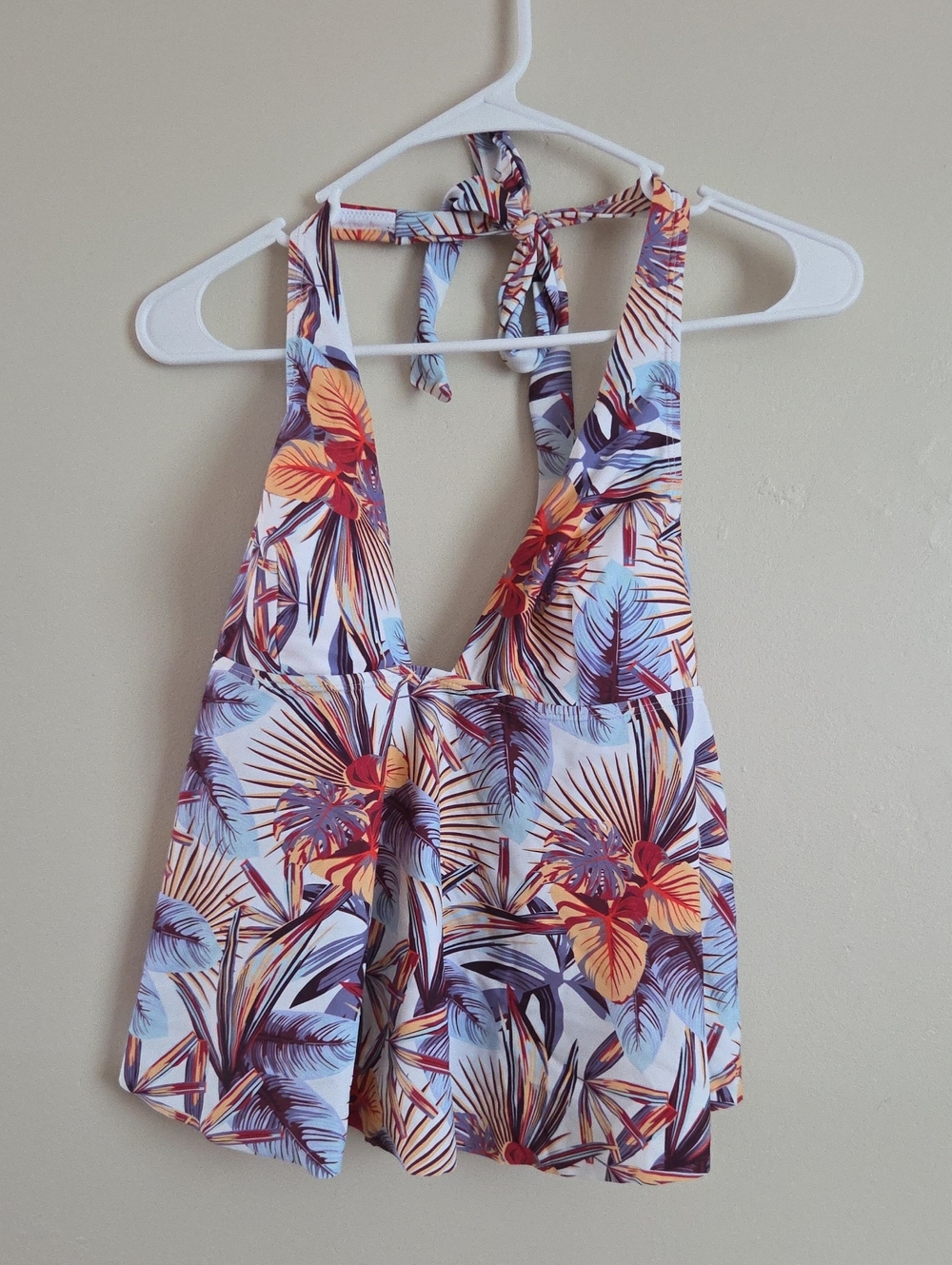 Cupshe Multicolor Tropical Floral Halter Swim Top With Bottoms